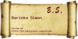 Barinka Simon névjegykártya
