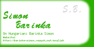 simon barinka business card